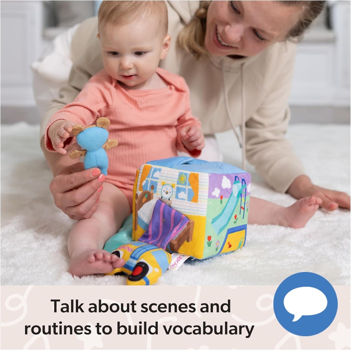MS RACHEL Soft Toy Learning Box, Interactive Educational Toy, Ages 3+ Months, Animal Recognition, Fine Motor Skills Development, 15cm x 15cm x 14.5cm