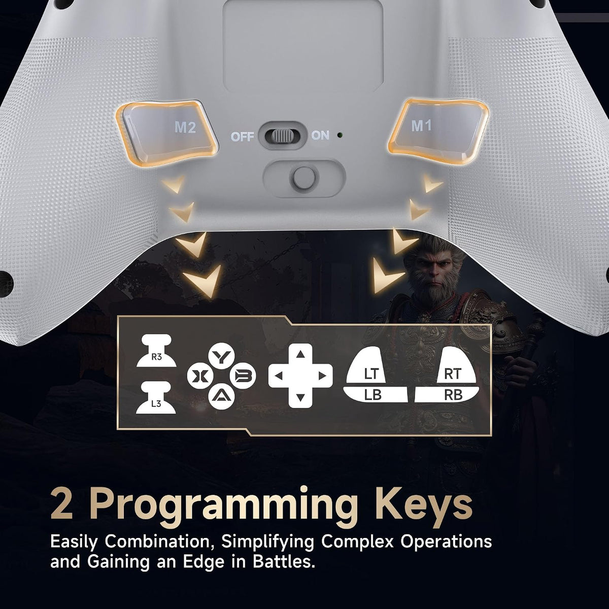 Wireless PC Gaming Controller, Hall Effect Joysticks Gamepad, Ergonomic Design, Precision Controls, Responsive Buttons