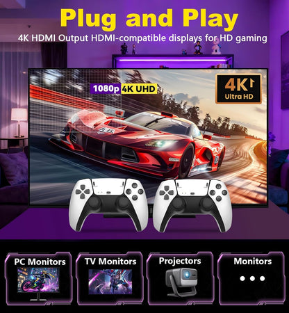 Retro handheld model with 20000+ Games & 23 Emulators, 4K HDMI Game Stick, Wireless Retro handheld model Retro Drive, Dual 2.4GHz Wireless Controllers Plug and Play Video handheld model for TV
