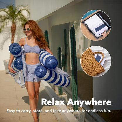 Sloosh Hammock Pool Floats Adults, 4-in-1 Multi-Purpose Inflatable Pool Floaties PVC Water Hammock Lounge