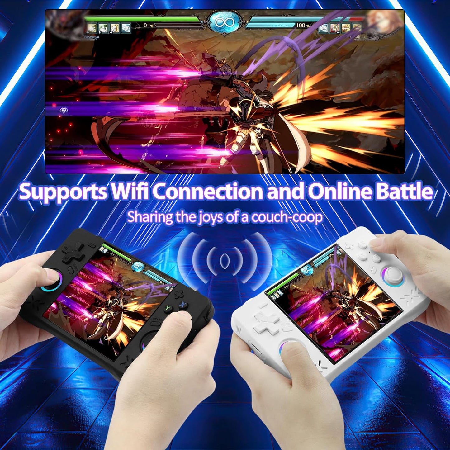 Upgraded XF40H handheld model, Retro handheld model Preloaded Classic Games with Multiple Emulators, 4.0 Inch 4K HD IPS Screen Open Source Linux System, Pocket Video Gaming (Black-128G)