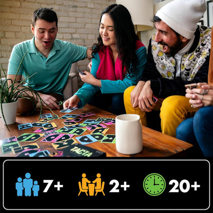 USAOPOLY TACTA Card Game, Fast-Paced Strategic Shape Matching Party Game for All Ages, Connect, Cover & Conquer to Win, Unique Gameplay with Deluxe Foil Cards, 2+ Players, Ages 7+