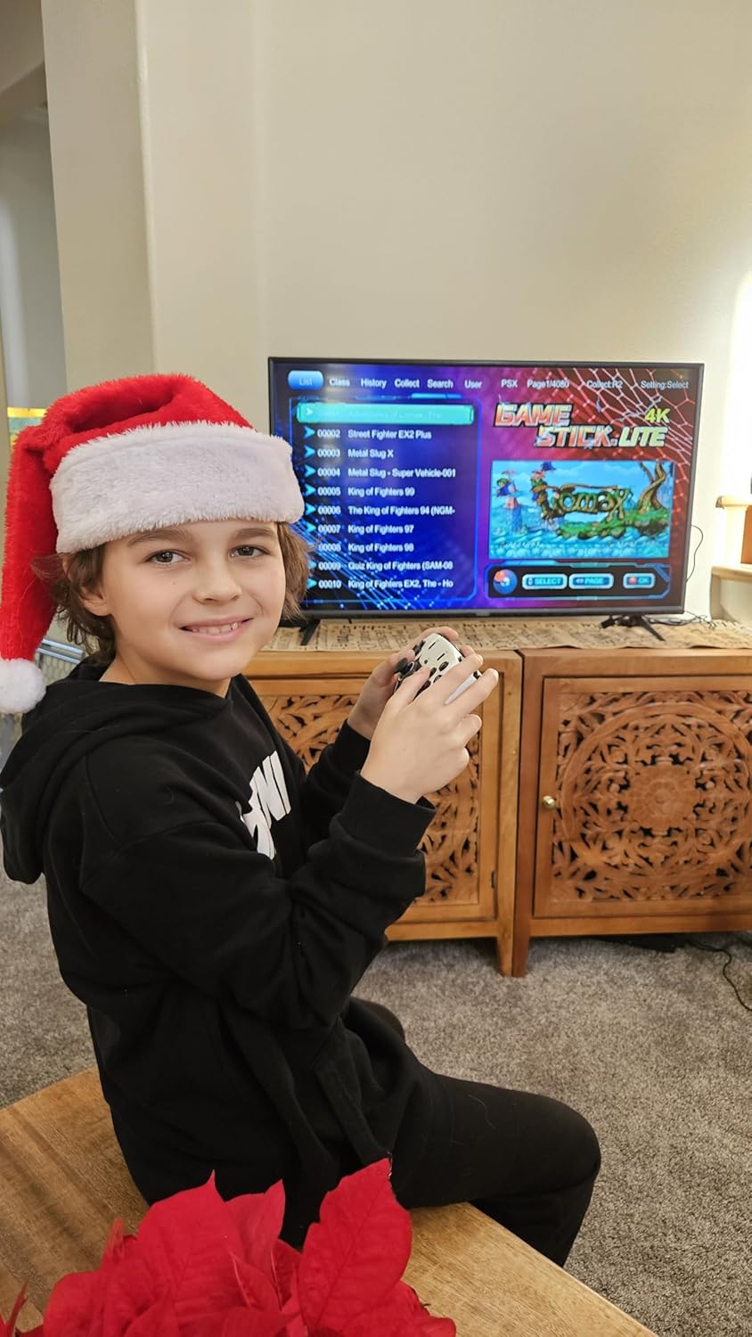 Boltz Retro Stick Gaming Stick – Retro handheld model with 40,000+ Classic Video Games, 9 Emulators, 128GB Storage, Plug & Play 4K HDMI Output, Includes 2 Wireless 2.4GHz Controllers