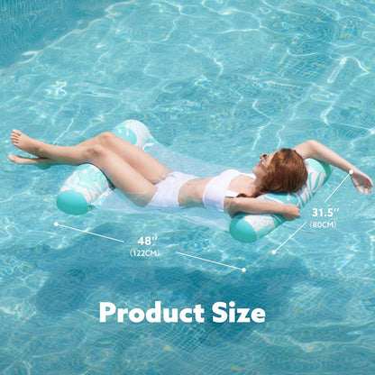 Sloosh Hammock Pool Floats Adults, 4-in-1 Multi-Purpose Inflatable Pool Floaties PVC Water Hammock Lounge