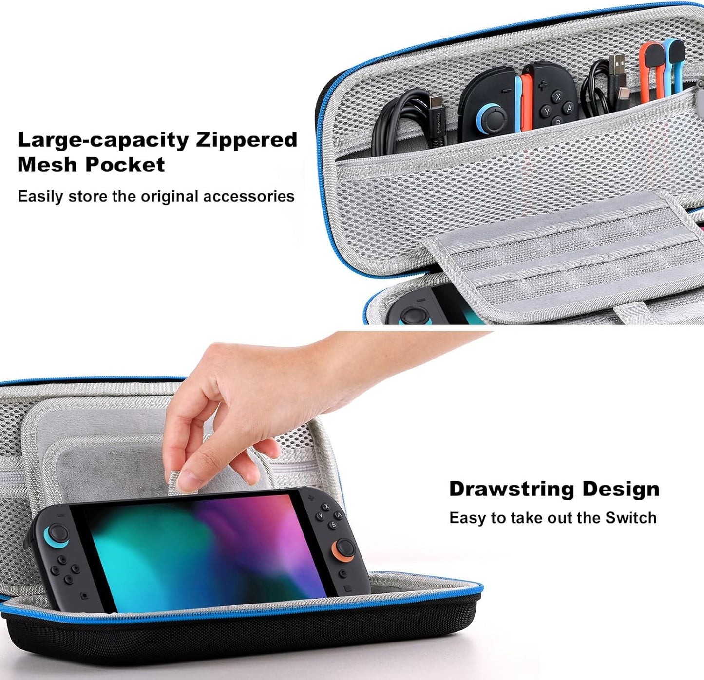 Lmcpa Carrying Case for Nintendo Switch 2 (2025) 7.9 Inch Console, Protective Hard Shell Portable Switch Travel Case, Durable Ballistic Nylon, Large Capacity, Accessories for Switch 2, Black