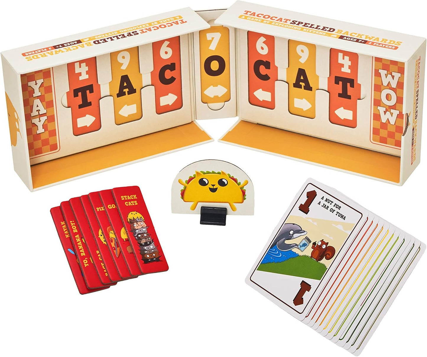 Exploding Kittens LLC Tacocat Spelled Backwards by Exploding Kittens - for Adults Teens- Fun Family Games
