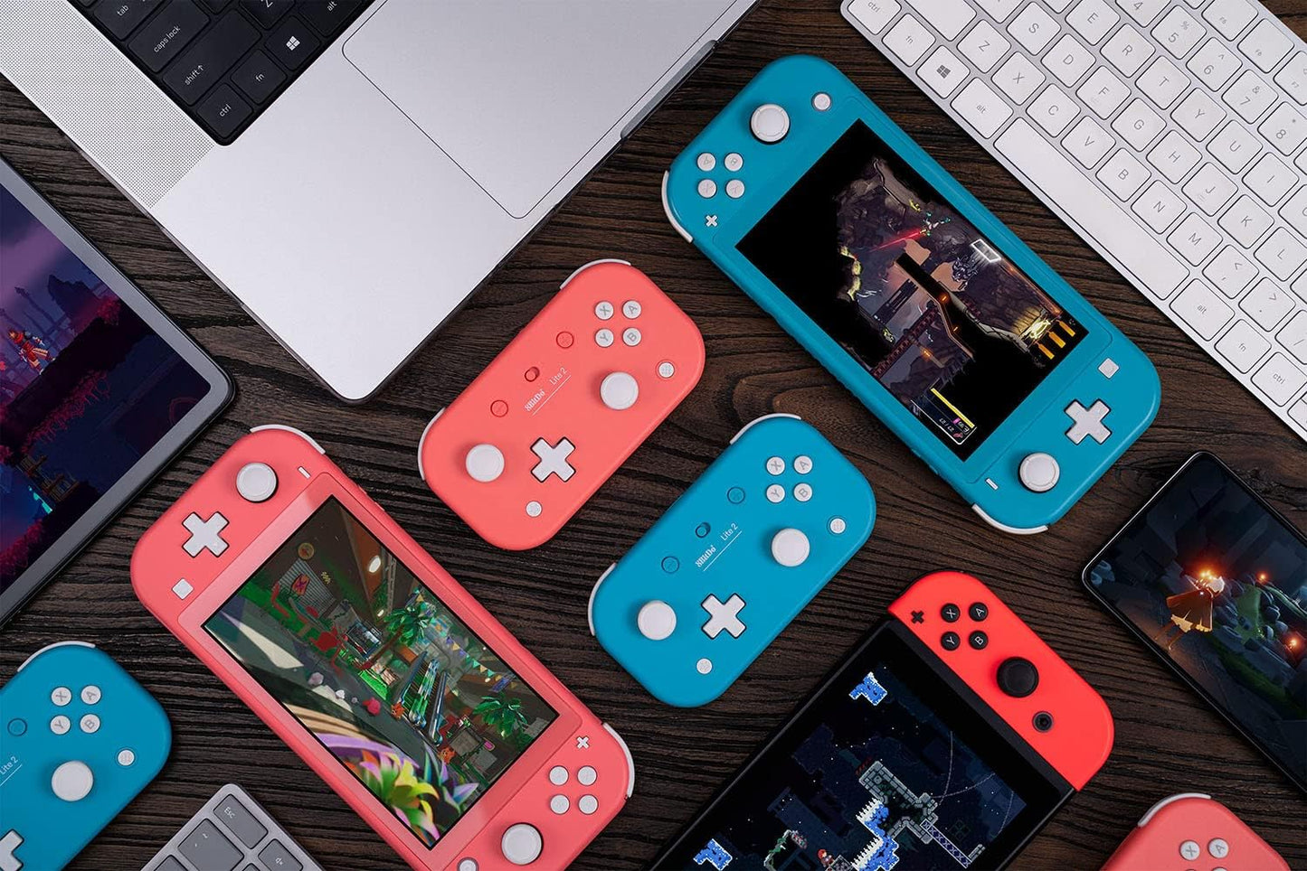8BitDo Lite 2 Wireless Bluetooth Game Controller Compatible with Switch/Switch Lite, Android & Raspberry Pi – Pink