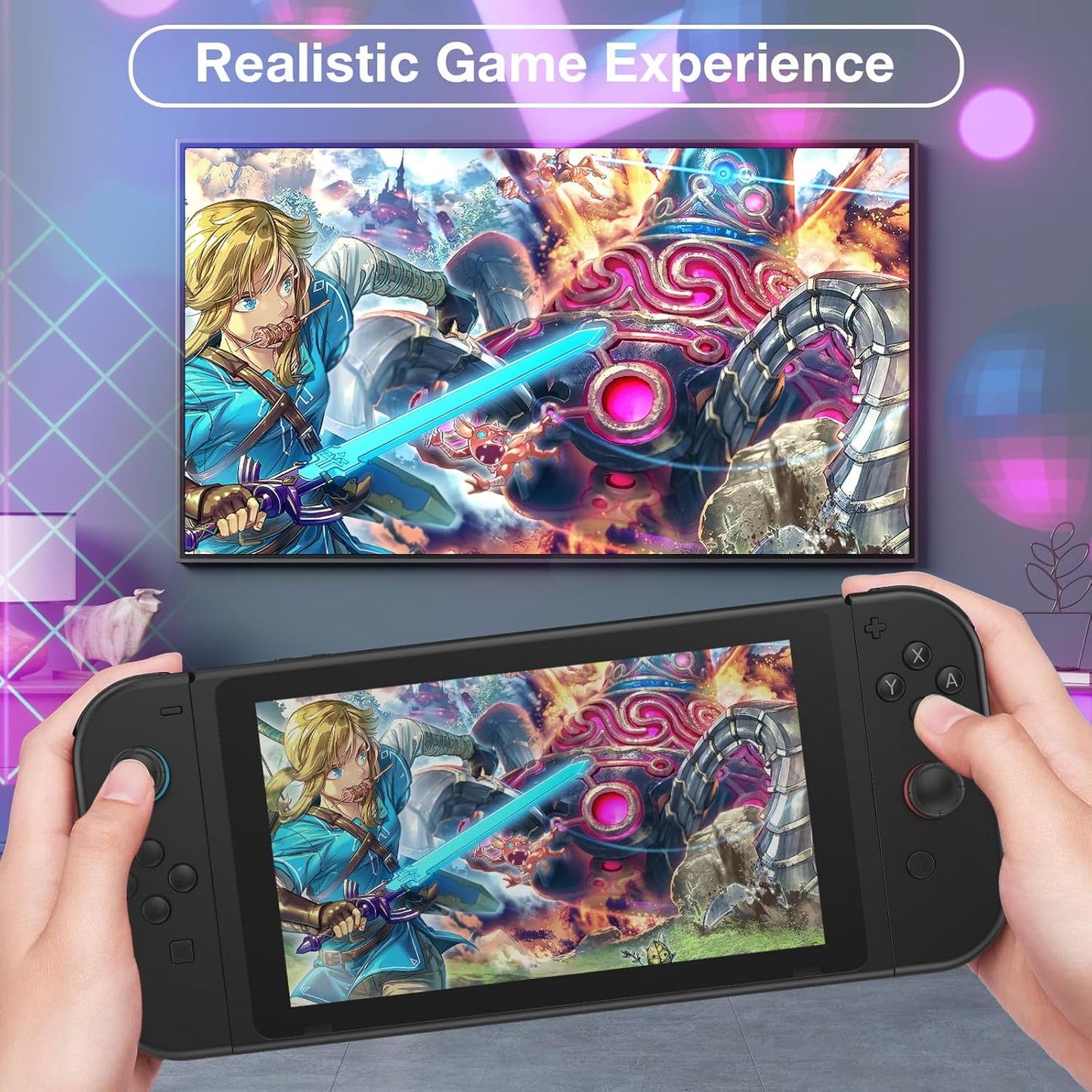 Wireless Controller Compatible with Nintendo Switch, Left & Right Game Controllers with Dual Vibration, Motion Control & Wake-Up Function