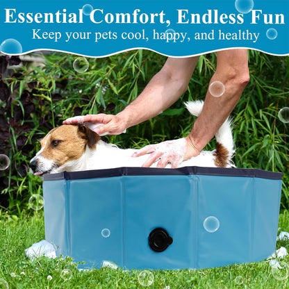 C Crystal Lemon Blue Foldable PVC Swimming Pool - Versatile Dog Pool, Kiddie Pool, Kids Pool, Baby Pool, and Toddler Pool – 31.5  x 7.87  Size Perfect for Indoor/Outdoor Use