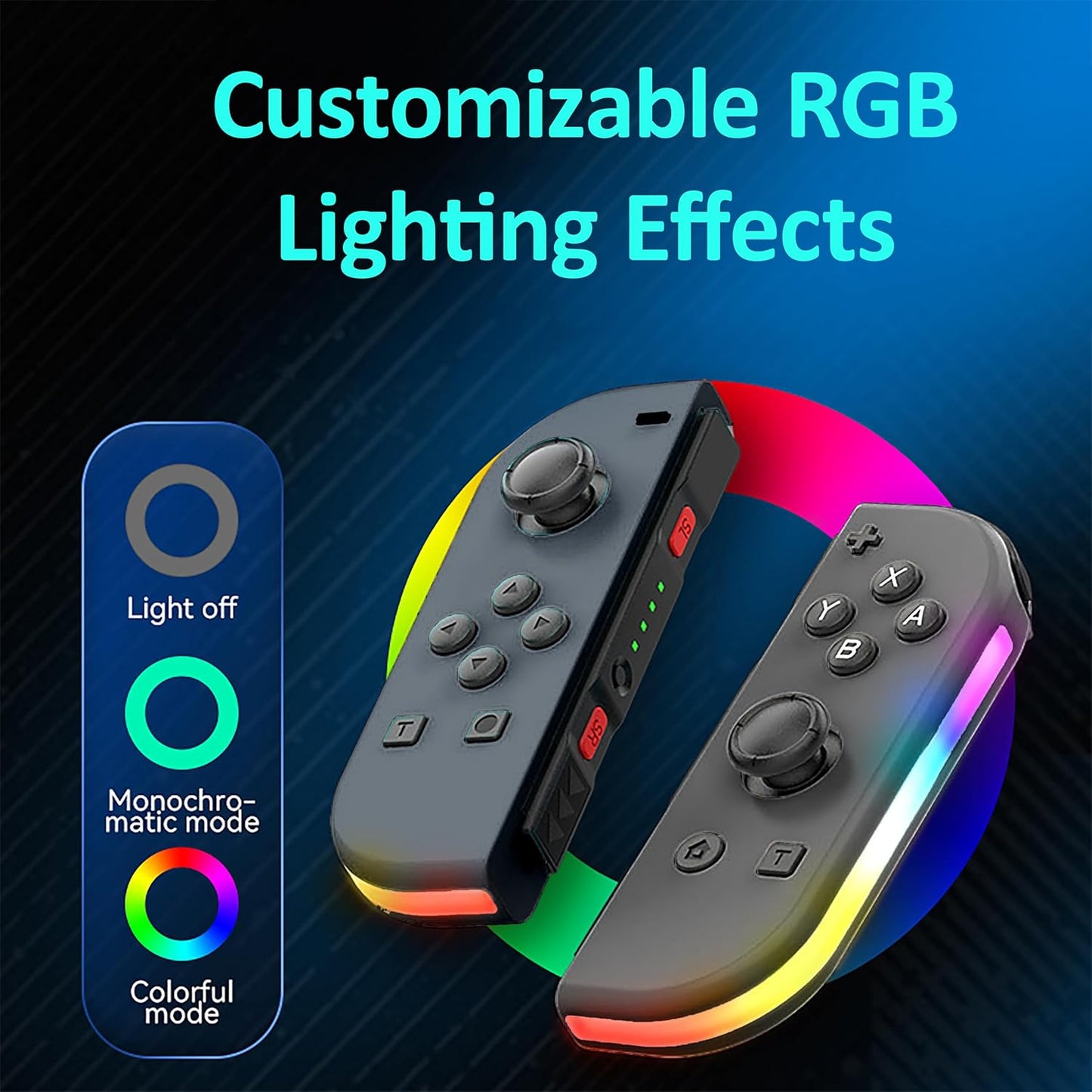 Wireless Controller Compatible with Nintendo Switch, Left & Right Game Controllers with Dual Vibration, Motion Control & Wake-Up Function