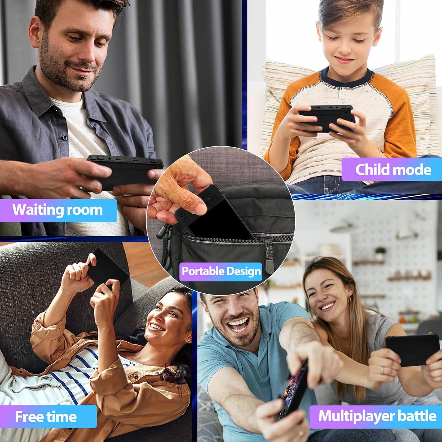 Upgraded XF40H handheld model, Retro handheld model Preloaded Classic Games with Multiple Emulators, 4.0 Inch 4K HD IPS Screen Open Source Linux System, Pocket Video Gaming (Black-128G)