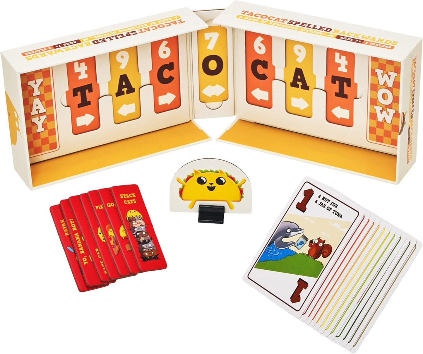 Exploding Kittens LLC Tacocat Spelled Backwards by Exploding Kittens - for Adults Teens and early-stage - Fun Family Games