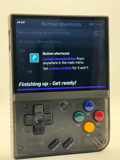 MIYOO Mini Plus 128GB Onion OS Preinstalled Retro Portable Handheld 3.5inches IPS Screen handheld model Miyoo Mini+ Console Compatible with Onion OS (Black Transparent)