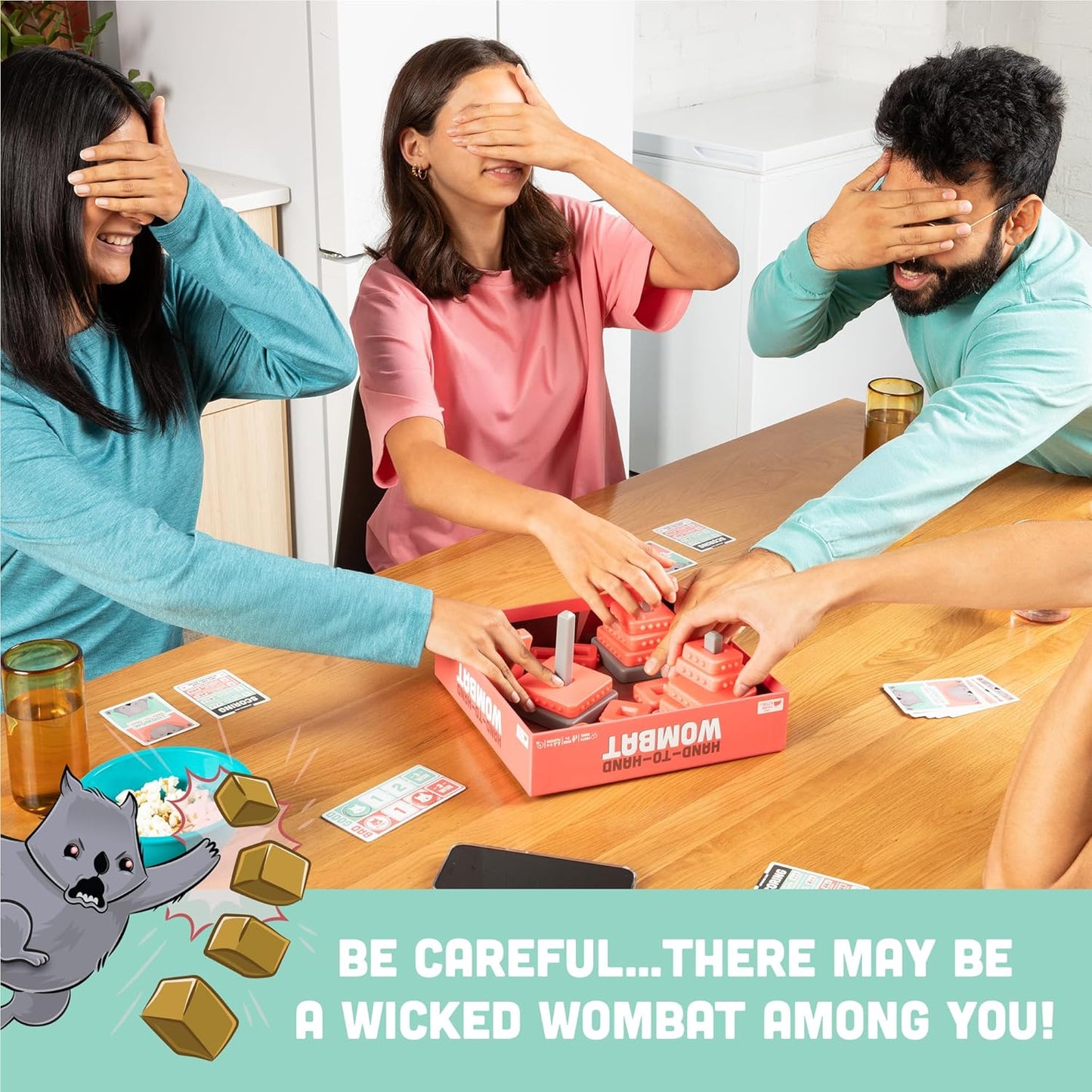 Exploding Kittens Hand to Hand Wombat by Exploding Kittens - Card Games for Adults Teens- Fun Party Games, Pink, Grey