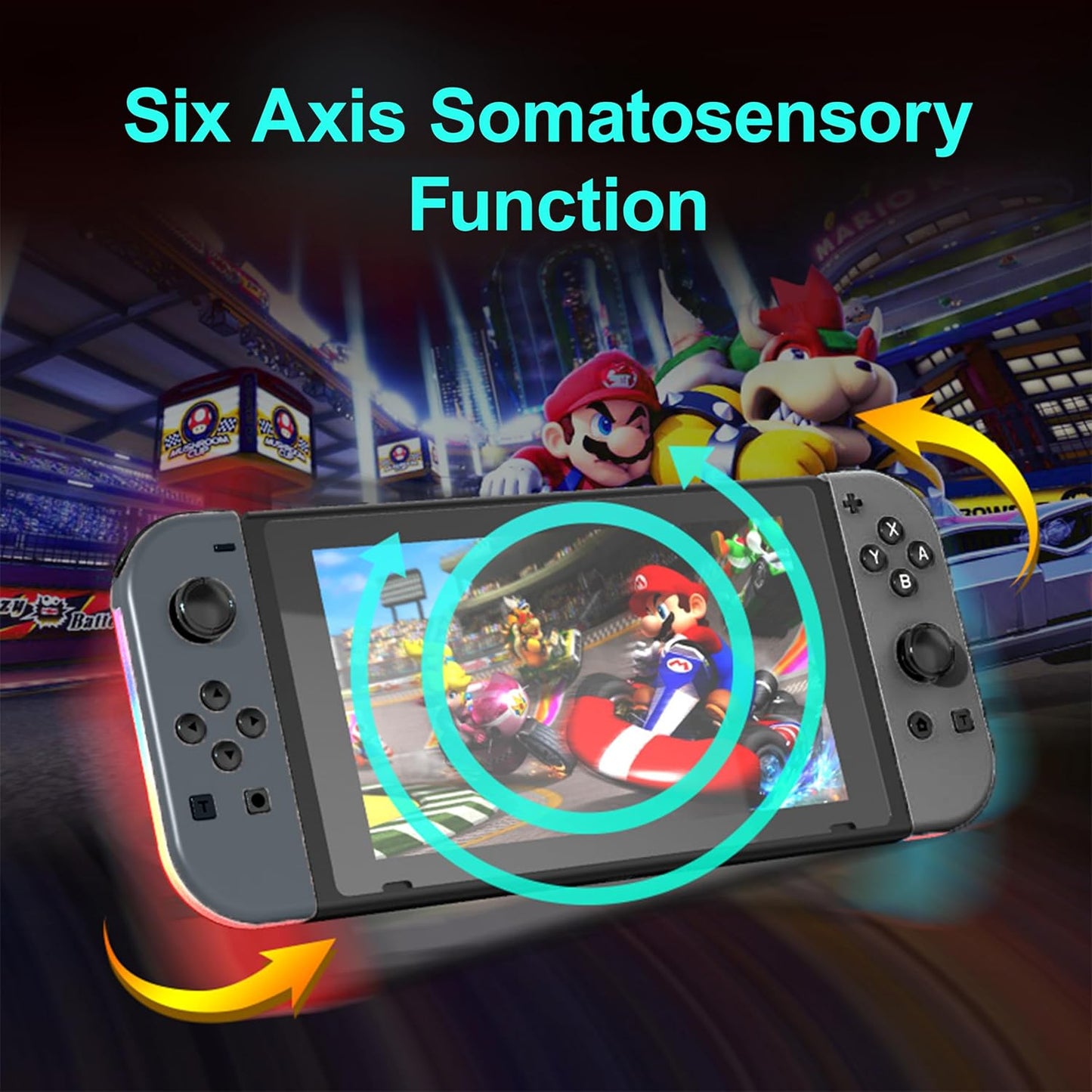 Wireless Controller Compatible with Nintendo Switch, Left & Right Game Controllers with Dual Vibration, Motion Control & Wake-Up Function