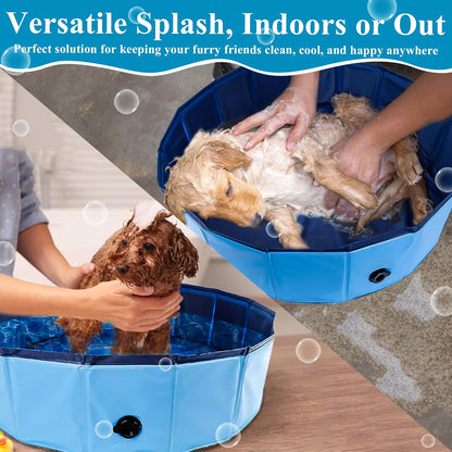 C Crystal Lemon Blue Foldable PVC Swimming Pool - Versatile Dog Pool, Kiddie Pool, Kids Pool, Baby Pool, and Toddler Pool – 31.5  x 7.87  Size Perfect for Indoor/Outdoor Use