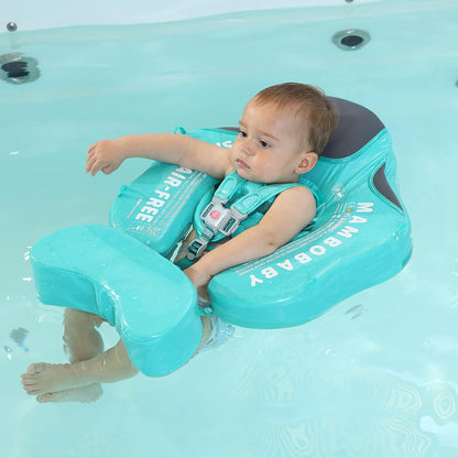 Baby Float, Mambobaby Float Add Tail Newest Mambo Baby Swimming Float with Canopy, Waterproof Non-Inflatable Solid Baby Swim Trainer with Adjustable Safety Strap