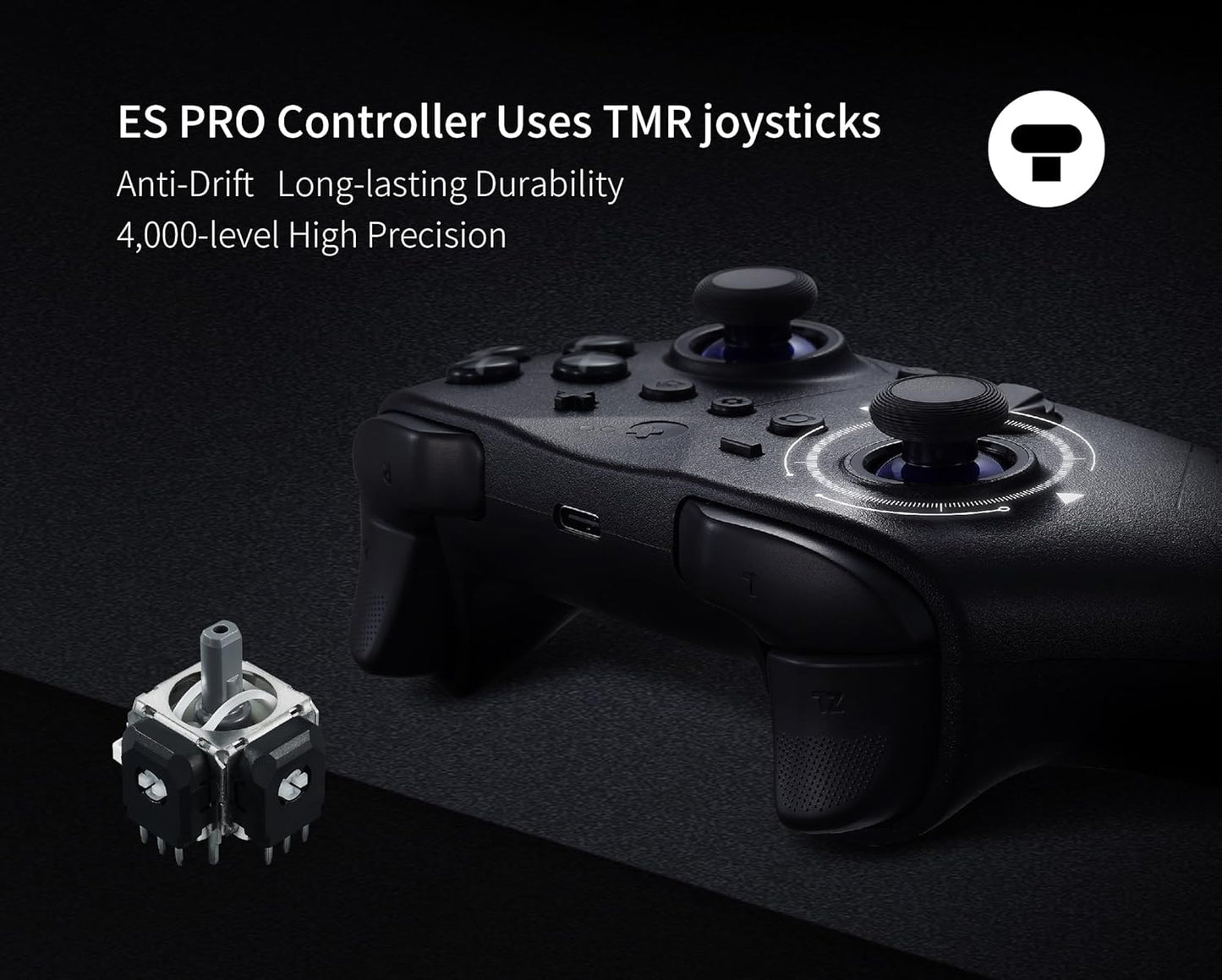 GuliKit ES PRO Fastest Wireless E-sports PC Game Controller with Lowest Wireless Latency 3.25ms, 4000-level Anti-Drift snap-fit TMR Joysticks, Compatible with Windows/Switch/Android/Switch 2 Wake-up