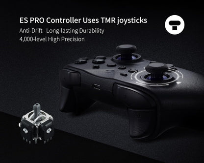 GuliKit ES PRO Fastest Wireless E-sports PC Game Controller with Lowest Wireless Latency 3.25ms, 4000-level Anti-Drift snap-fit TMR Joysticks, Compatible with Windows/Switch/Android/Switch 2 Wake-up