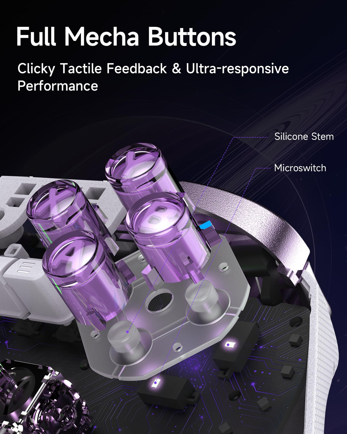 Wireless Game Controller for PC, Switch and Android, Bluetooth Gaming Gamepad, Ergonomic Grip, Responsive Controls and Precision Joystick