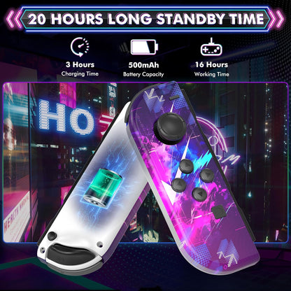 Joypad Controller for Switch,Replacement Switch Controller,Left and Right Joypad Controller with Dual Vibration/Motion Control/Wake-up/Screenshot (Purple)