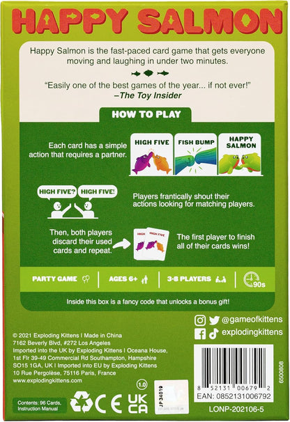 Exploding Kittens Happy Salmon by Exploding Kittens - Card Games for Adults Teens and early-stage - Fun Family Games