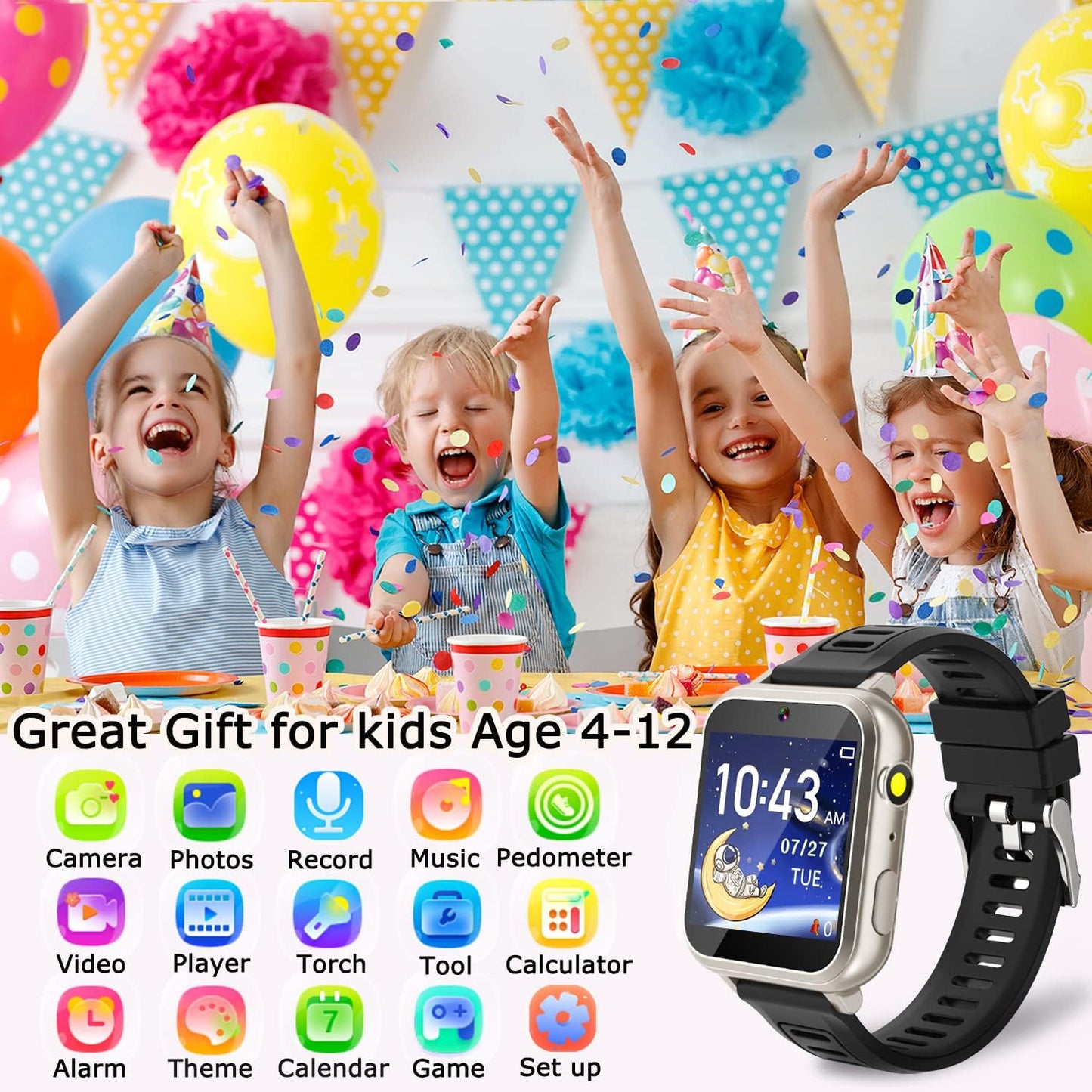 Kids Smart Watch Boys Girls Watch Toddler Watch Birthday Gifts for 6-10 Years Old Boys Toys for 3-8 Year Old Boys