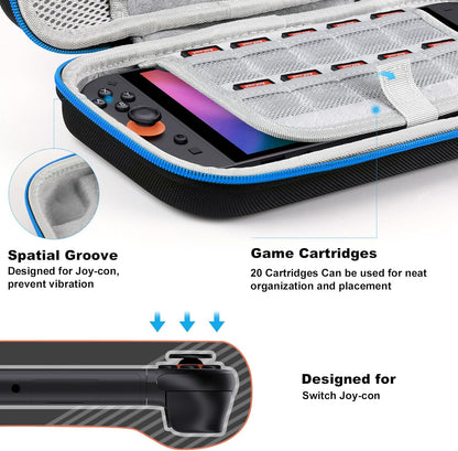 Lmcpa Carrying Case for Nintendo Switch 2 (2025) 7.9 Inch Console, Protective Hard Shell Portable Switch Travel Case, Durable Ballistic Nylon, Large Capacity, Accessories for Switch 2, Black