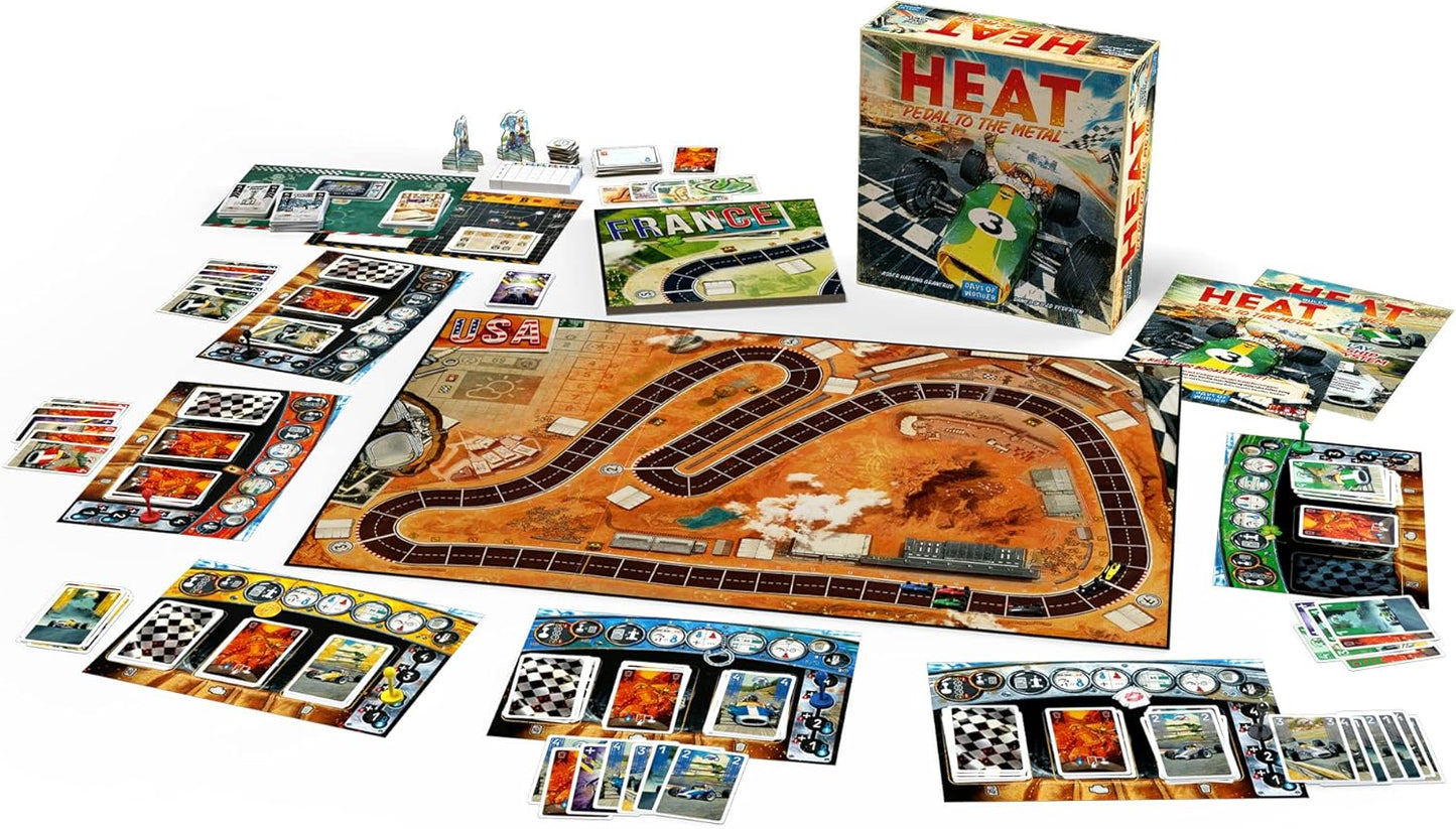 Days of Wonder | Heat: Pedal to The Metal | Racing Game | Ages 10+ | 1-6 Players | 60 Minutes Playing Time, DOW9101, Multicolor
