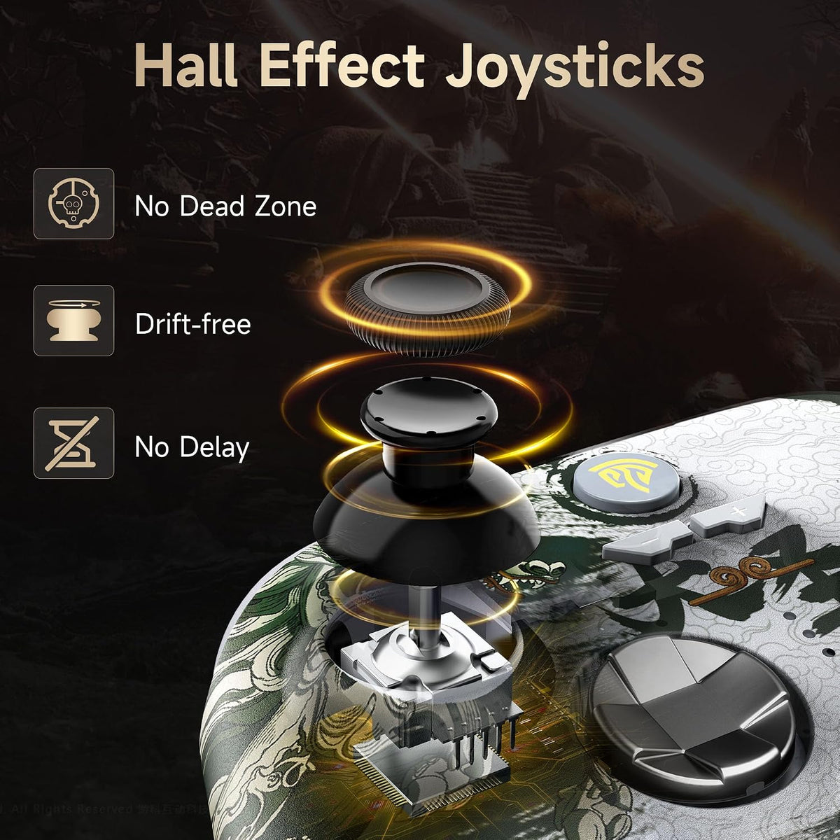 Wireless PC Gaming Controller, Hall Effect Joysticks Gamepad, Ergonomic Design, Precision Controls, Responsive Buttons