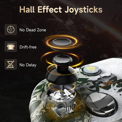 Wireless PC Gaming Controller, Hall Effect Joysticks Gamepad, Ergonomic Design, Precision Controls, Responsive Buttons