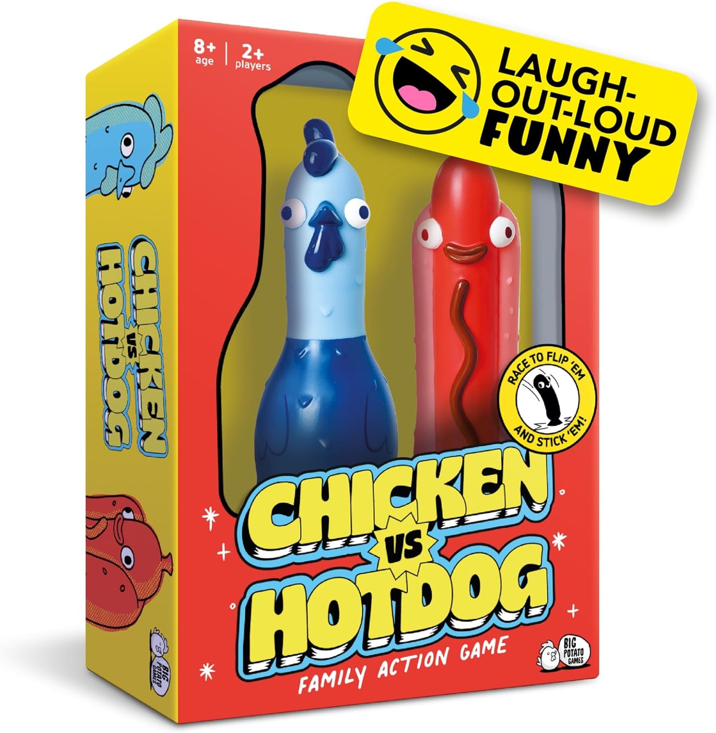 Big Potato Chicken vs Hotdog: Funniest Party Game You'll Ever Play | Flippin' Fun for Family, Adults and early-stage - Perfect Christmas Game | Bonus Content Included