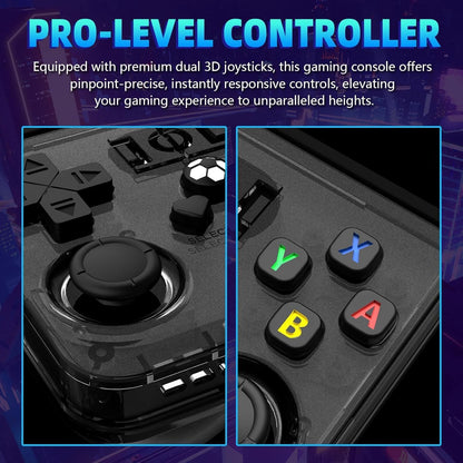 2025 New R36Max Retro handheld model, Upgraded R36S 4.0 Inch 21000+ Games Retro handheld model, Video handheld model with Dual Stylem Linux Supports & Dual 3D Joysticks -128G -Black