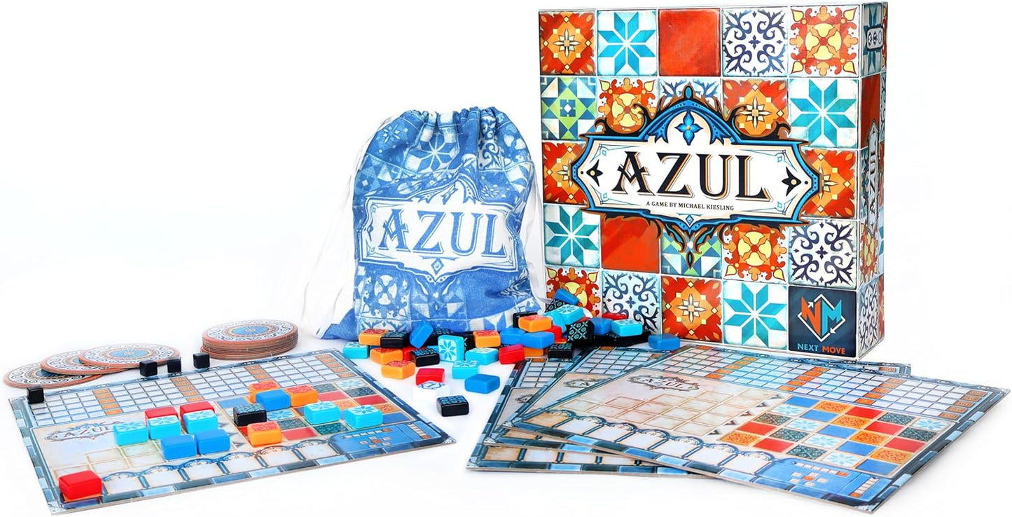 Azul Asmodee Azul Board Game - Award-Winning Tile-Placement Strategy Game, Beautiful Mosaic Art, Family Fun for early-stage & Adults, Ages 8+, 2-4 Players, 30-45 Minute Playtime