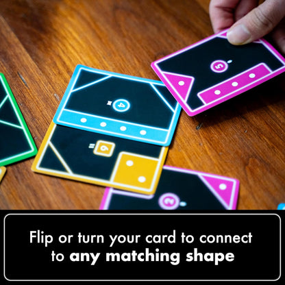 USAOPOLY TACTA Card Game, Fast-Paced Strategic Shape Matching Party Game for All Ages, Connect, Cover & Conquer to Win, Unique Gameplay with Deluxe Foil Cards, 2+ Players, Ages 7+