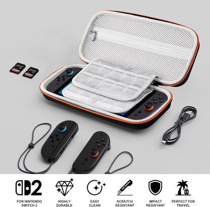 Lmcpa Carrying Case for Nintendo Switch 2 (2025) 7.9 Inch Console, Protective Hard Shell Portable Switch Travel Case, Durable Ballistic Nylon, Large Capacity, Accessories for Switch 2, Black