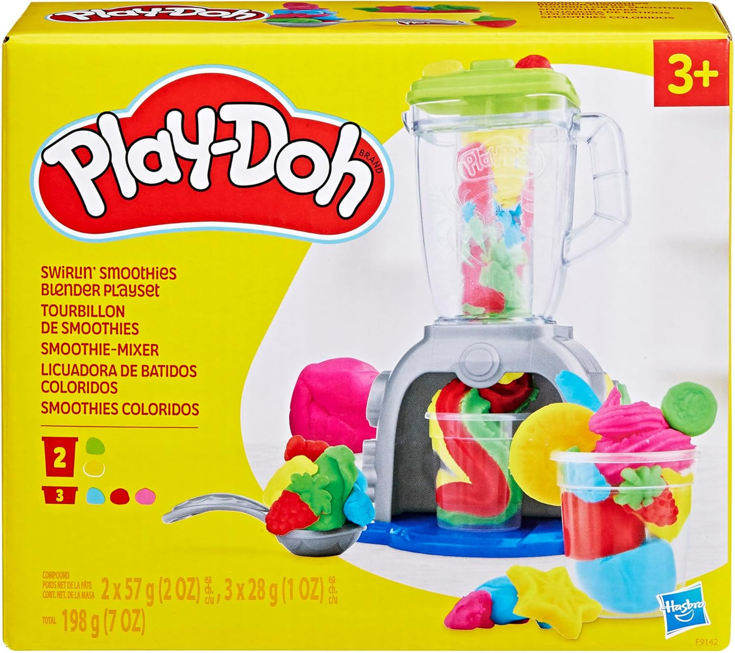 Play-Doh Swirlin' Smoothies Toy Blender Playset, Play Kitchen Appliances, Kids Arts and Crafts Toys for Ages 3+, Pretend Play Toy for Unisex
