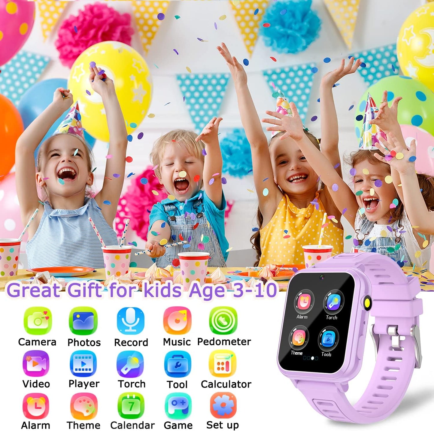 Kids Smart Watch Boys Girls Watch Toddler Watch Birthday Gifts for 6-10 Years Old Boys Toys for 3-8 Year Old Boys