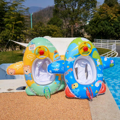 Cute Child Kids Inflatable Pool Float PVC Summer Swim Float Air Bed Lake Boat Swimming Floats with 2 Handles Surfing Raft Bodyboard Floating Mattress Seat Swim Ring for Girls Boys 1-5 Years