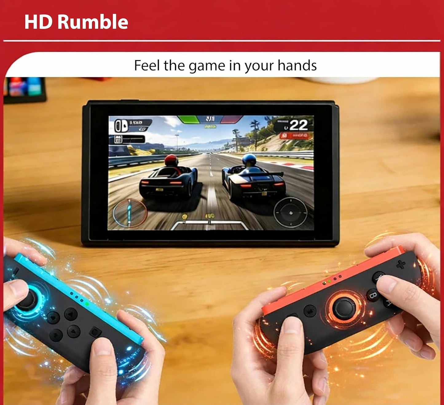 Wireless Controller Compatible with Nintendo Switch, Left & Right Game Controllers with Dual Vibration, Motion Control & Wake-Up Function