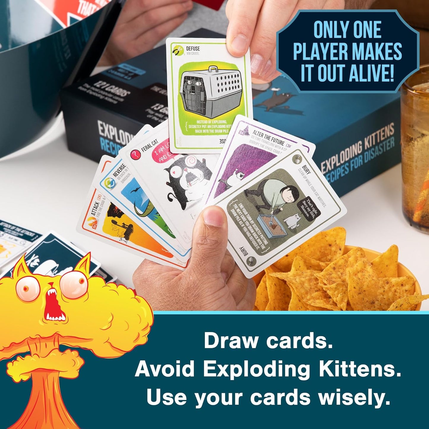 Exploding Kittens LLC - A Russian Roulette Card Game, Easy Family-Friendly Party Games - Card Games for Adults, Teens & early-stage - 2-5 Players