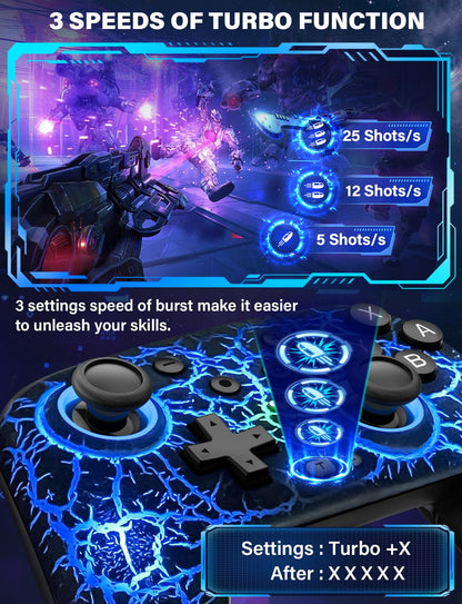 Wireless Game Controller Compatible with Nintendo Switch 2, Switch, OLED and Lite, Ergonomic Gaming Gamepad