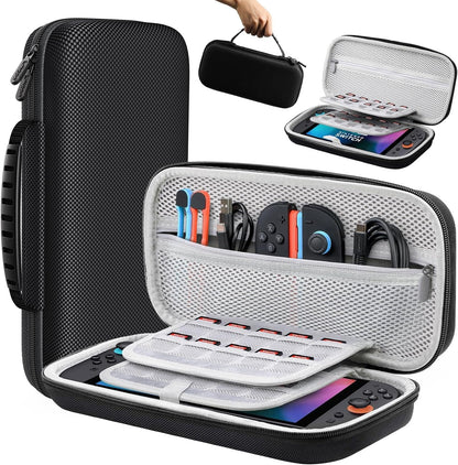 Lmcpa Carrying Case for Nintendo Switch 2 (2025) 7.9 Inch Console, Protective Hard Shell Portable Switch Travel Case, Durable Ballistic Nylon, Large Capacity, Accessories for Switch 2, Black