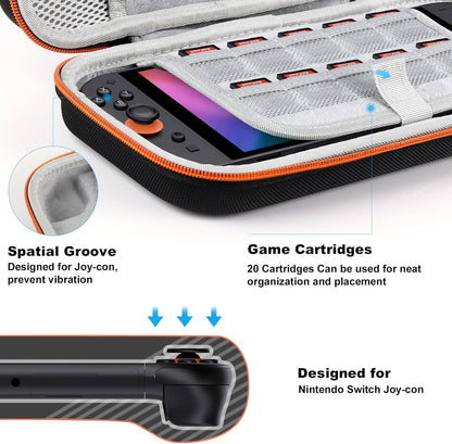 Lmcpa Carrying Case for Nintendo Switch 2 (2025) 7.9 Inch Console, Protective Hard Shell Portable Switch Travel Case, Durable Ballistic Nylon, Large Capacity, Accessories for Switch 2, Black