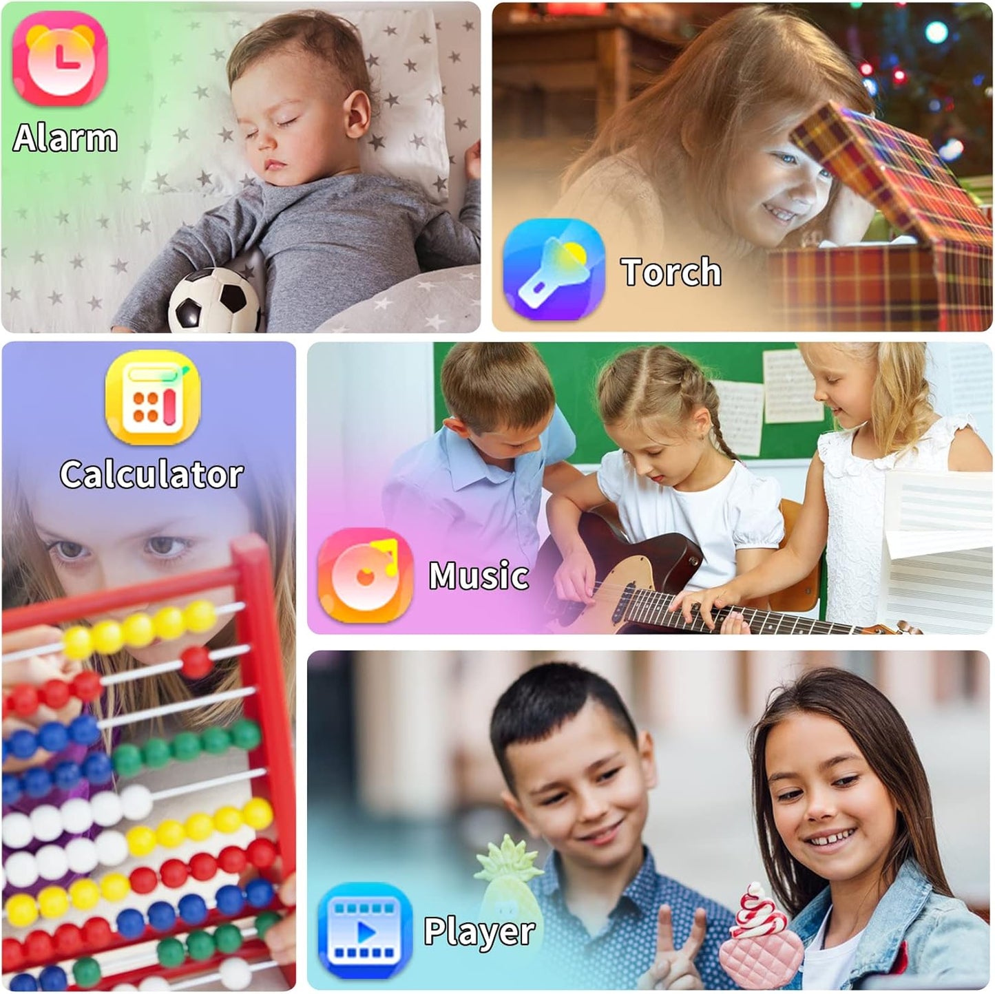 Phyulls Smart Watch for Kids, Smart Watch Toys with 39 Games Camera Video Recorder Music Alarm Calculator Calendar Flashlight Stopwatch Pedometer Gift Toys for 3-12 Years Old Boys and Girls (Black)