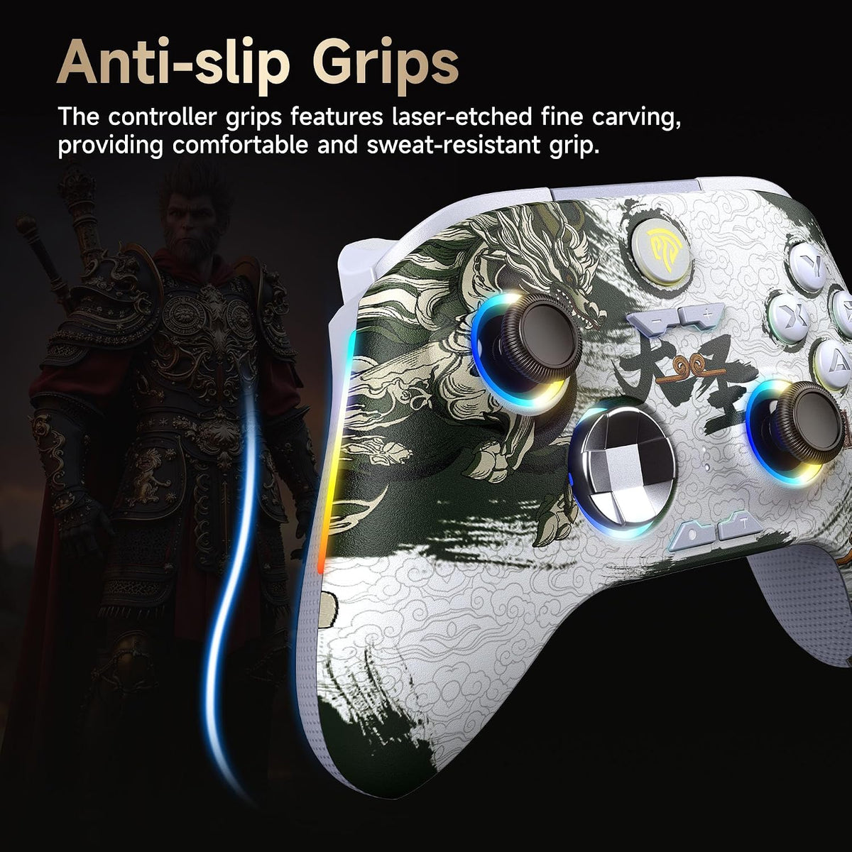 Wireless PC Gaming Controller, Hall Effect Joysticks Gamepad, Ergonomic Design, Precision Controls, Responsive Buttons