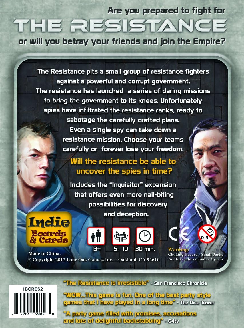Indie Boards & Cards PSI RES2IBC The Resistance 3rd EditionStrategy Game