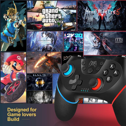 Switch Controller for Nintendo, Wireless Pro Controller for Nintendo Switch/Switch Lite, Switch Remote Controller Gamepad Joystick, Turbo and Dual Vibration (Black)