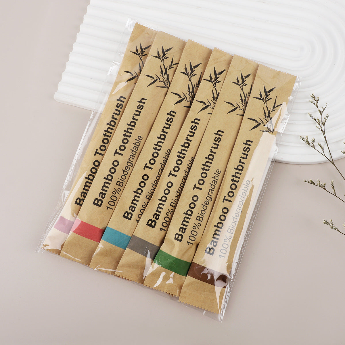 50/100 Soft Nylon Bamboo Toothbrushes - Full Size Heads, For Business Travelling, For Men, Women & Adults