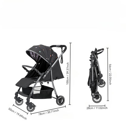 Baby360 FLOW Lightweight Baby Stroller – Foldable, Reversible Seat, Sun Canopy (Newborn to Toddler)